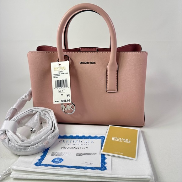 NWT Women’s Michael Kors Small Ruthie Satchel/Tote Pink Leather Handbag - Picture 5 of 7